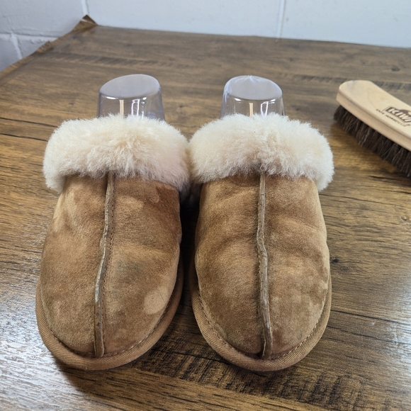 Ugg Scuffette II Suede Shearling Scuffs Slippers - Picture 7 of 9